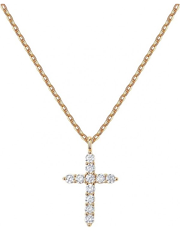 14K Gold Plated Cross Necklace for Women