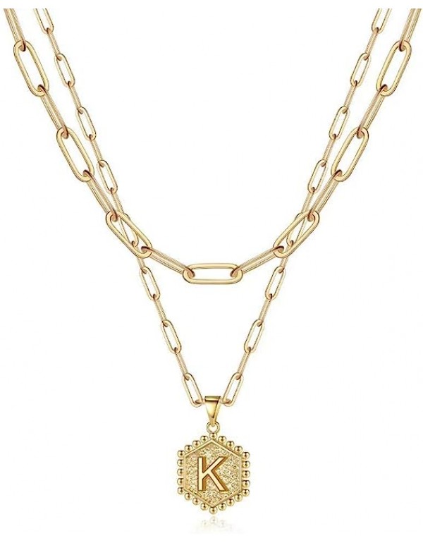 M MOOHAM Dainty Layered Initial Necklaces for Wome...