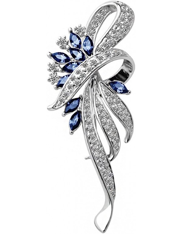 Created Crystal Brooch Fancy Vintage Style Flower ...