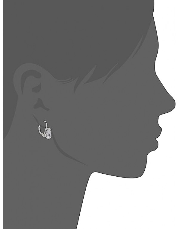 Sterling Silver Pear Cut Cubic Zirconia Leverback Earrings