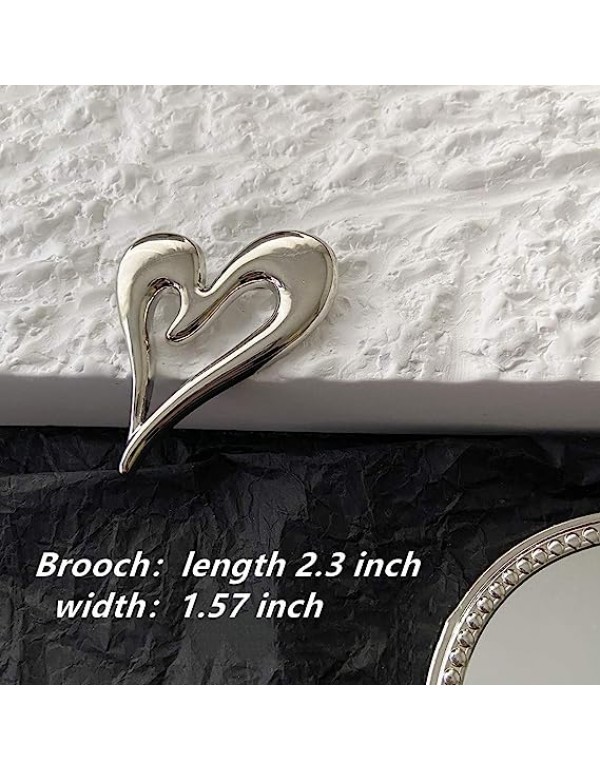 Colourful clouds Brooch Pins Heart Cute Lapel Hijab for Women Fashion Brooches Jewelry (silver)