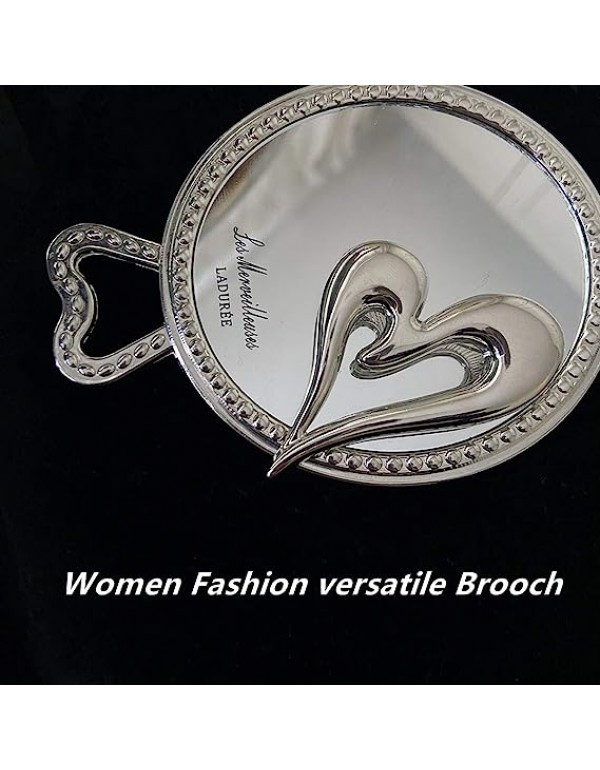 Colourful clouds Brooch Pins Heart Cute Lapel Hijab for Women Fashion Brooches Jewelry (silver)