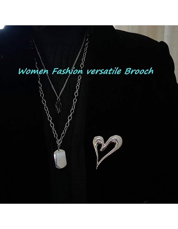 Colourful clouds Brooch Pins Heart Cute Lapel Hijab for Women Fashion Brooches Jewelry (silver)